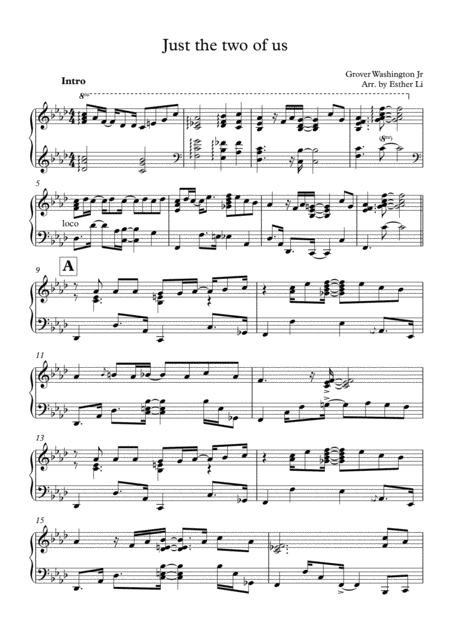 Just The Two Of Us Jazz Version Sheet Music