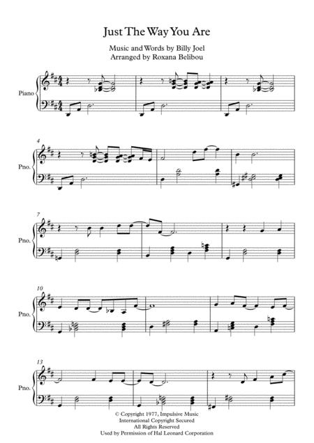 Just The Way You Are By Billy Joel Piano Sheet Music