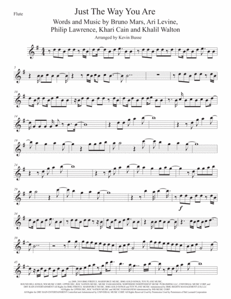 Just The Way You Are Flute Sheet Music