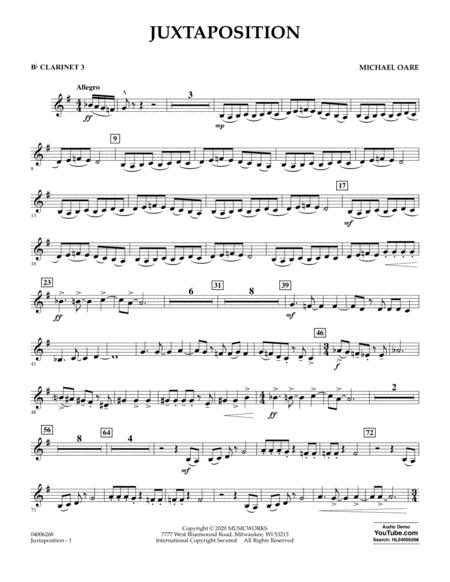 Free Sheet Music Juxtaposition Bb Clarinet 3