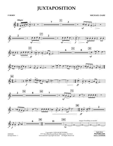 Free Sheet Music Juxtaposition F Horn