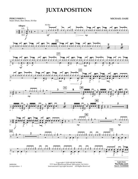 Free Sheet Music Juxtaposition Percussion 1