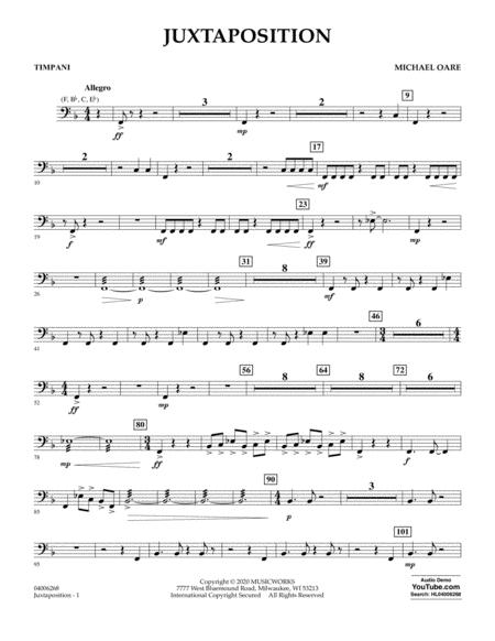 Free Sheet Music Juxtaposition Timpani