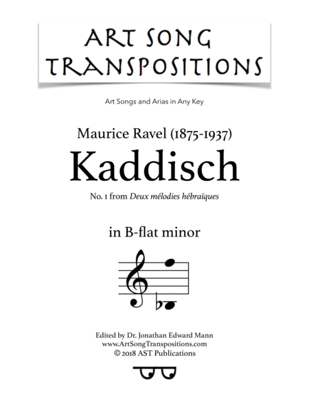 Free Sheet Music Kaddisch B Flat Minor Yiddish
