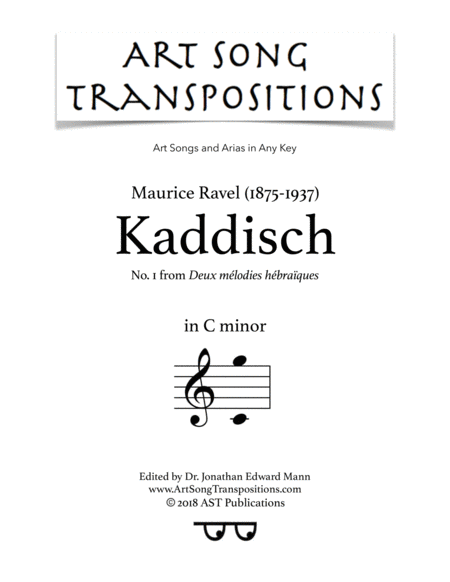 Kaddisch C Minor French Sheet Music