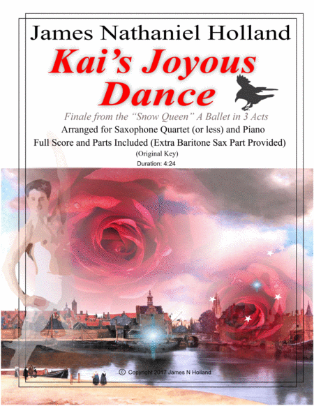 Kais Joyous Dance From The The Snow Queen Ballet Arranged For Saxophone Quartet Or Less And Piano Sheet Music