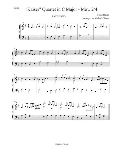 Kaiser Quartet In C Major Mov 2 4 Sheet Music