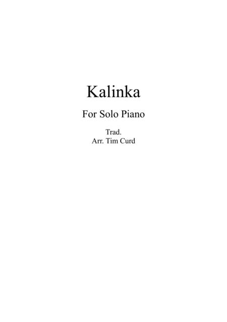 Kalinka For Solo Piano Sheet Music