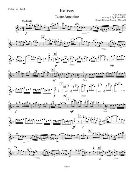 Free Sheet Music Kalisay Tango Argentino