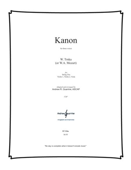 Free Sheet Music Kanon A For Three Voices