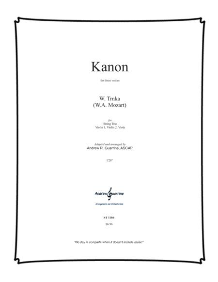 Free Sheet Music Kanon B For Three Voices