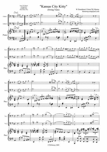 Free Sheet Music Kansas City Kitty 2 Cellos Cello Duo Cello Group