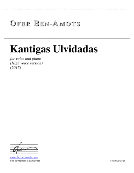 Free Sheet Music Kantigas Ulvidadas For Voice And Piano