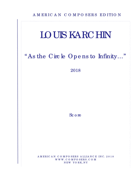 Free Sheet Music Karchin As The Circle Opens To Infinity