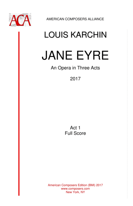 Karchin Jane Eyre Act 1 Sheet Music
