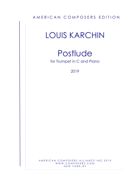 Karchin Postlude Sheet Music