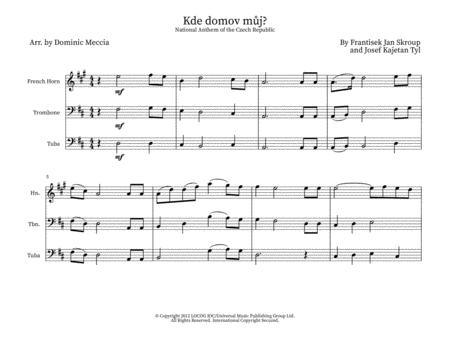 Free Sheet Music Kde Domov Muj National Anthem Of The Czech Republic Brass Trio
