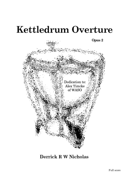 Kettledrum Overture Opus 2 Full Score And Parts Sheet Music