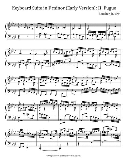 Keyboard Suite In F Minor Early Version Ii Fugue Sheet Music