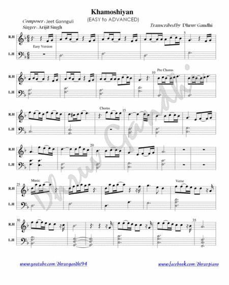 Khamoshiyan Piano Arrangement Easy To Advanced Sheet Music