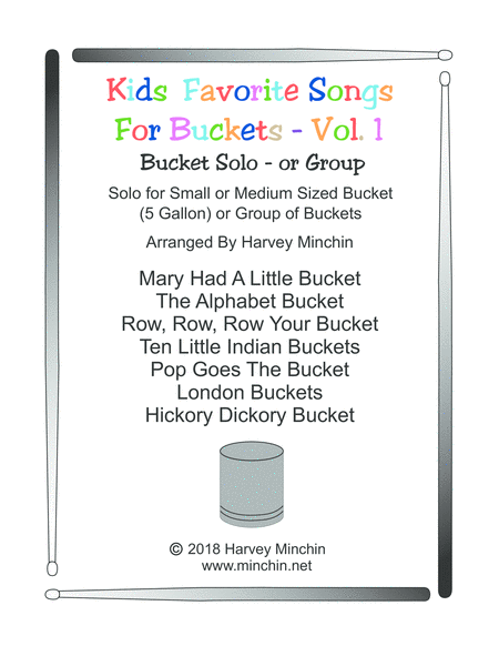Kids Favorite Songs For Buckets Vol 1 Sheet Music
