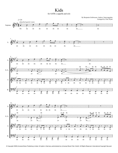 Kids Satb Divisi A Cappella Sheet Music