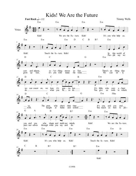 Free Sheet Music Kids We Are The Future