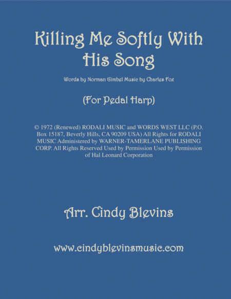 Killing Me Softly With His Song Arranged For Pedal Harp Sheet Music