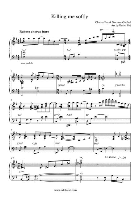 Killing Me Softly With His Song Rubato Groove Arrangement Sheet Music