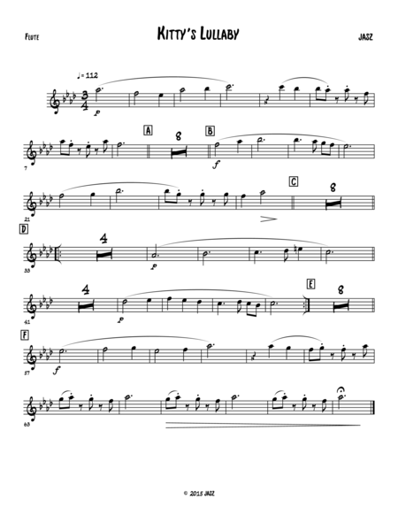 Free Sheet Music Killys Lullaby Flute C Part