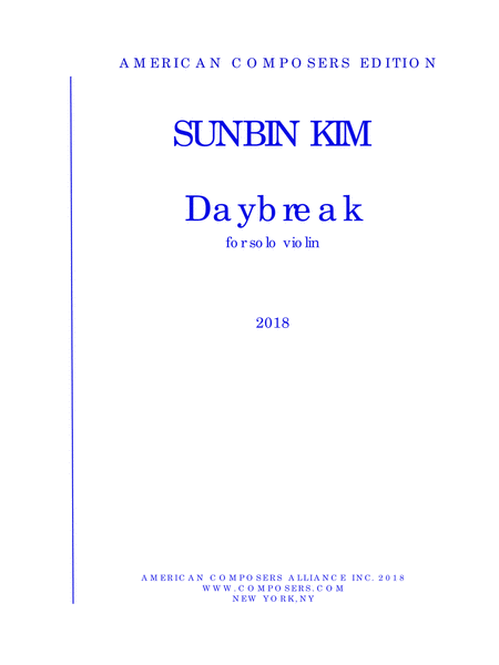 Kim Daybreak Sheet Music