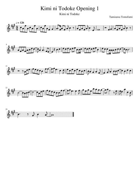 Kimi Ni Todoke Opening 1 Sheet Music