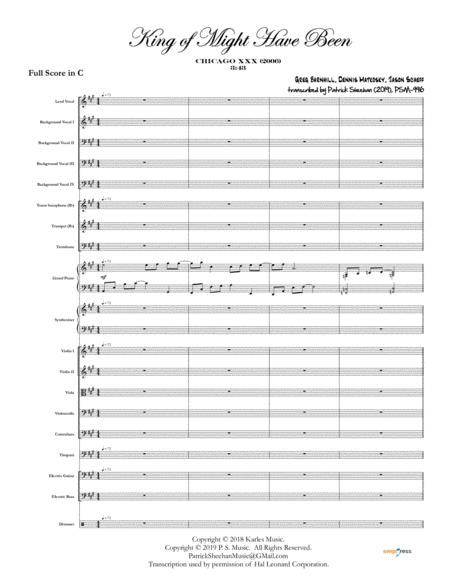 King Of Might Have Been Chicago Full Score Set Of Parts Sheet Music