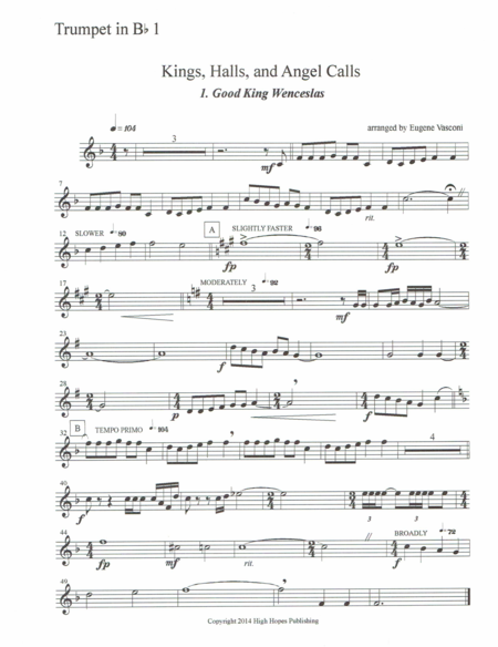 Free Sheet Music Kings Halls And Angel Calls