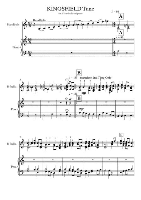 Kingsfold Tune For Small Handbell Choir And Piano Sheet Music