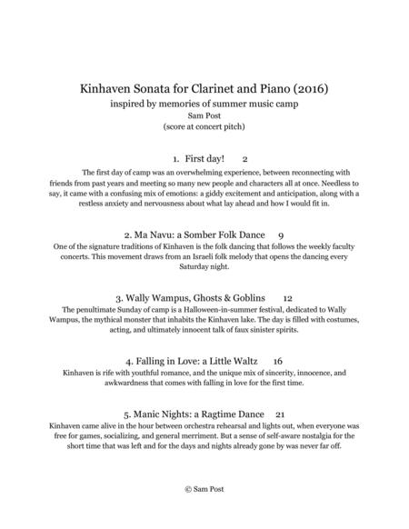 Free Sheet Music Kinhaven Sonata For Clarinet And Piano Op 16