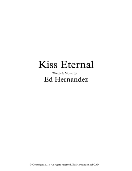 Kiss Eternal Sheet Music