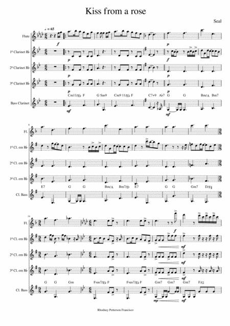 Kiss From A Rose Woodwind Quintet Sheet Music