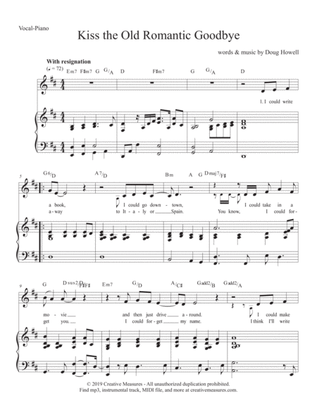 Kiss The Old Romantic Goodbye Sheet Music