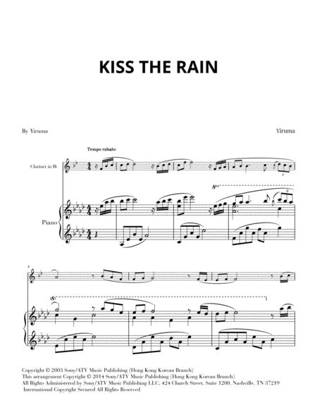 Kiss The Rain For Clarinet And Piano Sheet Music