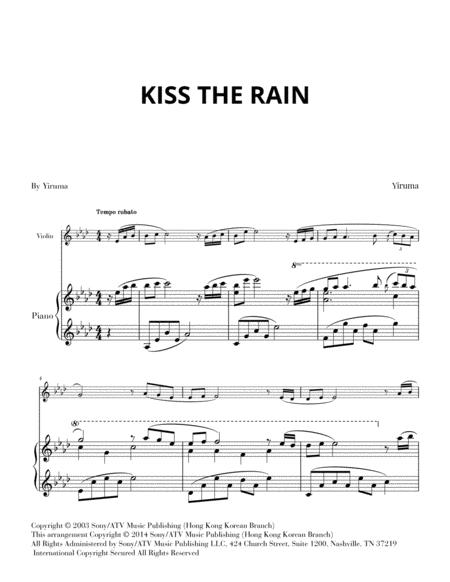 Kiss The Rain For Violin And Piano Sheet Music