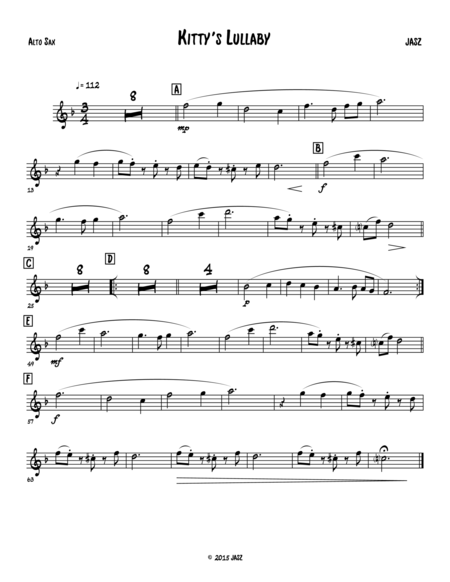 Free Sheet Music Kittys Lullaby Alto