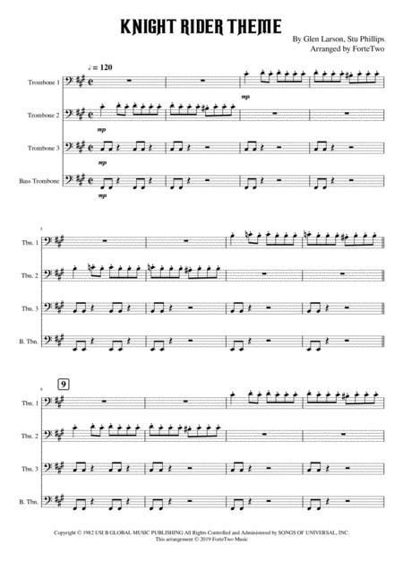 Free Sheet Music Knight Rider Theme