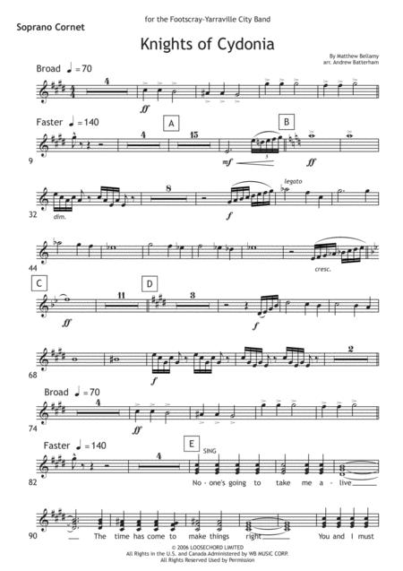 Free Sheet Music Knights Of Cydonia Brass Band Parts Only
