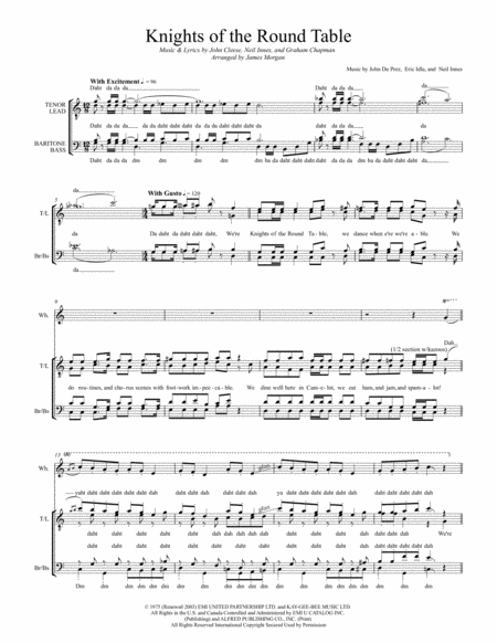 Free Sheet Music Knights Of The Round Table