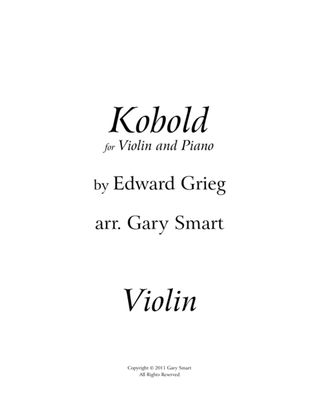 Free Sheet Music Kobold Greig Violin Part