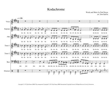 Kodachrome Sattb A Cappella Sheet Music