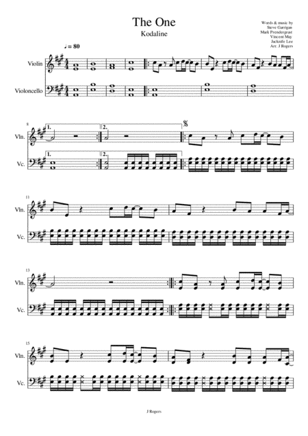 Kodaline The One Sheet Music