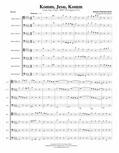 Komm Jesu Komm For Trombone Or Low Brass Octet Sheet Music