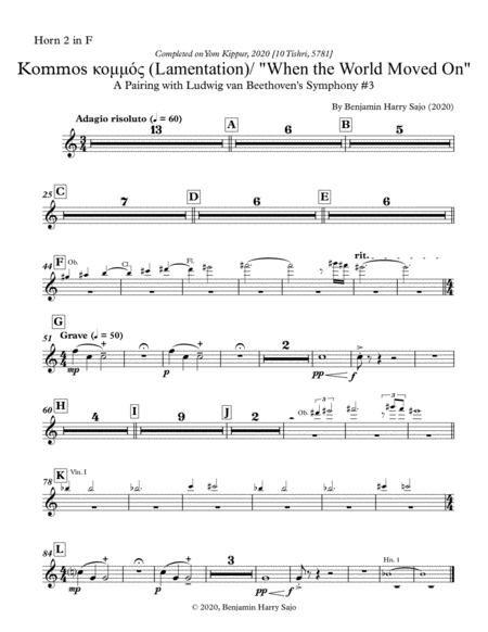 Free Sheet Music Kommos Lamentation When The World Moved On Horn 2 In F